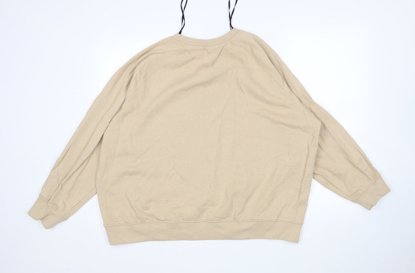 H&M Womens Beige  Cotton Pullover Sweatshirt Size XL