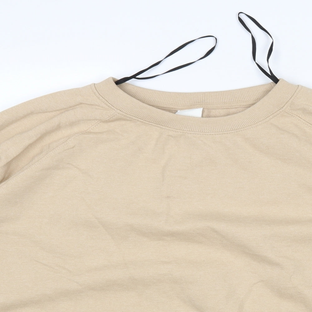 H&M Womens Beige  Cotton Pullover Sweatshirt Size XL