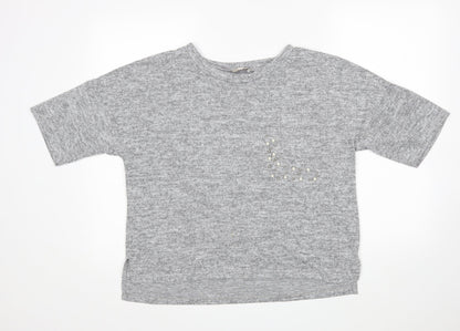 Bellambia Womens Grey Round Neck  Polyester Pullover Jumper Size L