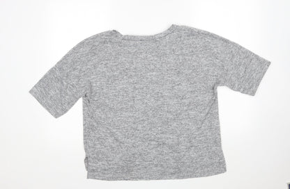 Bellambia Womens Grey Round Neck  Polyester Pullover Jumper Size L