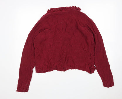 Bonmarche Womens Purple V-Neck  Cotton Cardigan Jumper Size L