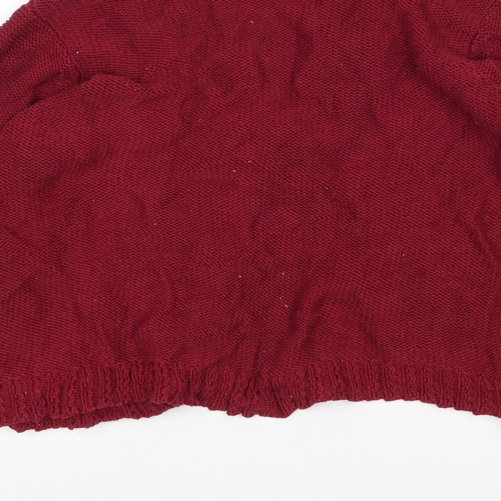 Bonmarche Womens Purple V-Neck  Cotton Cardigan Jumper Size L