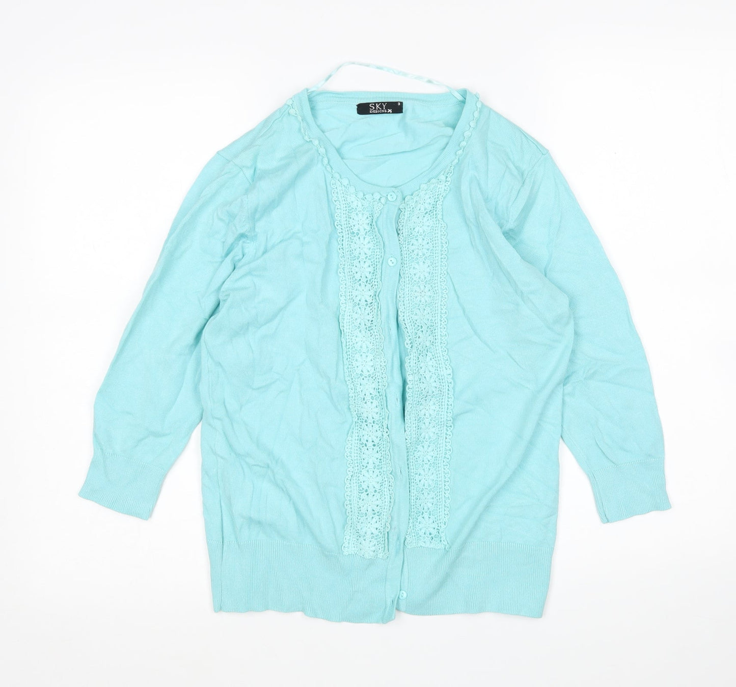Womens UK Size M Sky Designs Green Cardigan Jumper