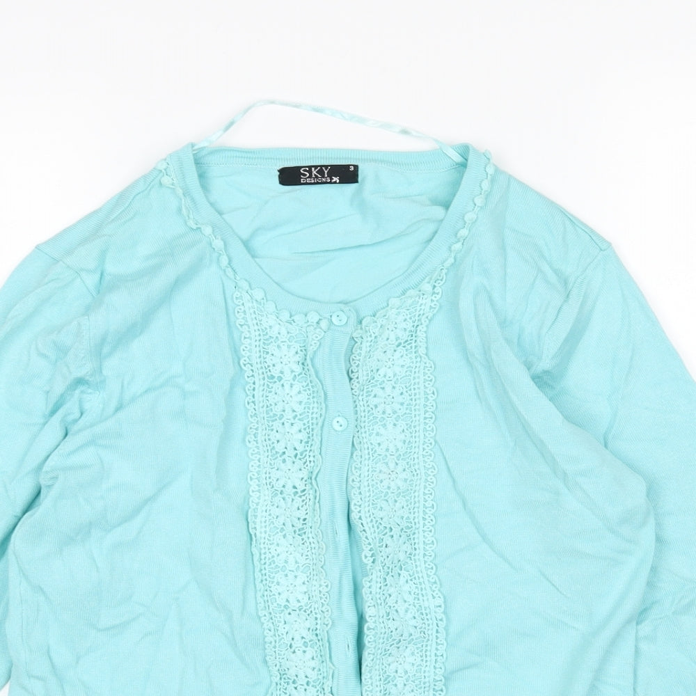 Womens UK Size M Sky Designs Green Cardigan Jumper