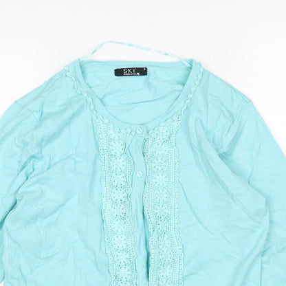 Womens UK Size M Sky Designs Green Cardigan Jumper