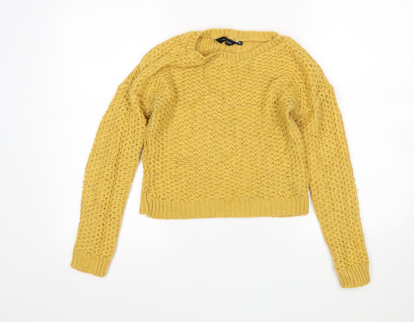 Womens UK Size 6 New Look Yellow Pullover Jumper