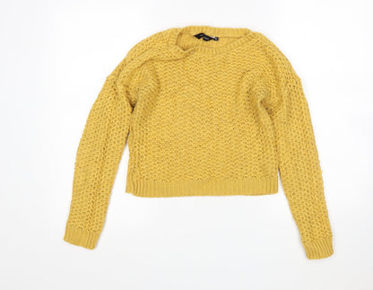 Womens UK Size 6 New Look Yellow Pullover Jumper