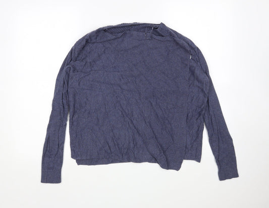 George Womens Blue V-Neck  Nylon Wrap Jumper Size 14