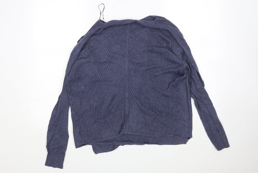 George Womens Blue V-Neck  Nylon Wrap Jumper Size 14