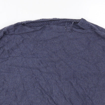 George Womens Blue V-Neck  Nylon Wrap Jumper Size 14