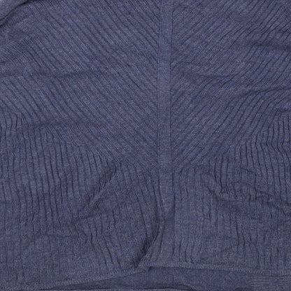 George Womens Blue V-Neck  Nylon Wrap Jumper Size 14
