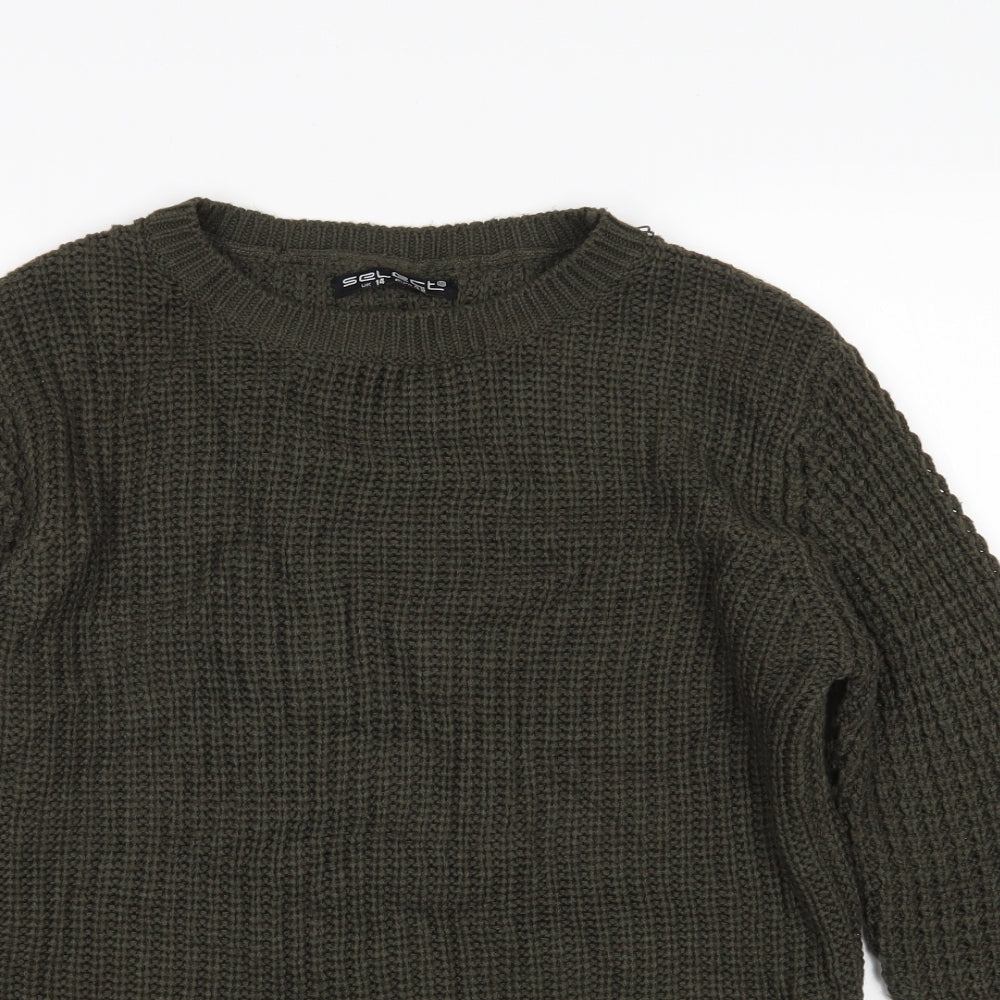 Womens UK Size 14 Select Green Pullover Jumper