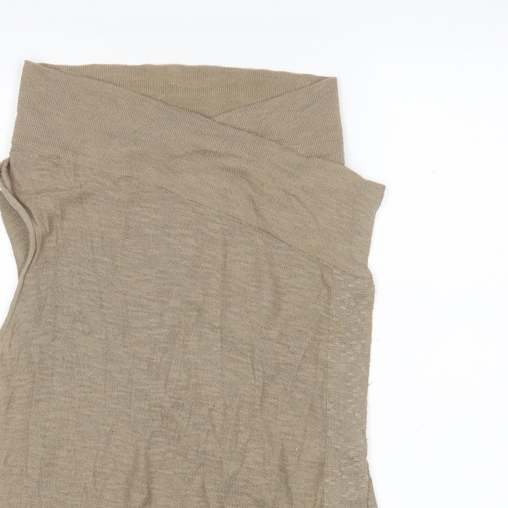 Womens UK Size 12 River Island Brown Wrap Jumper