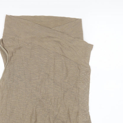 Womens UK Size 12 River Island Brown Wrap Jumper
