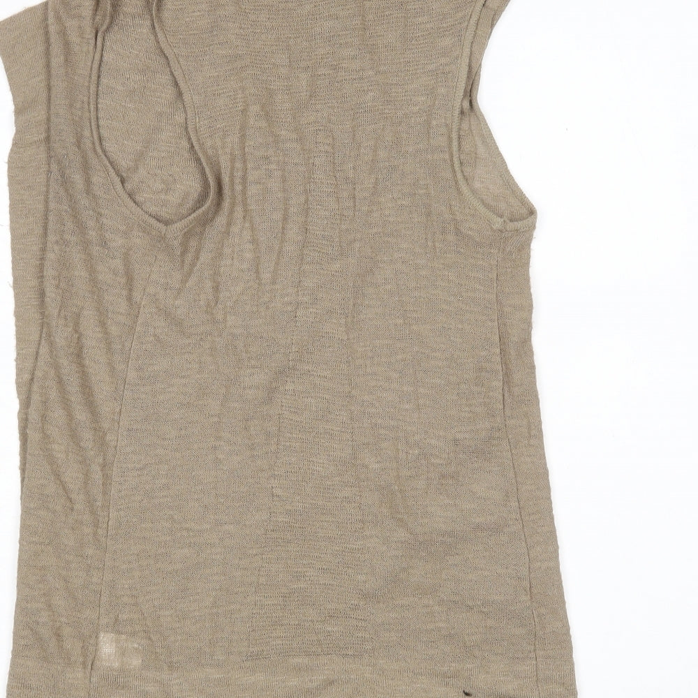 Womens UK Size 12 River Island Brown Wrap Jumper