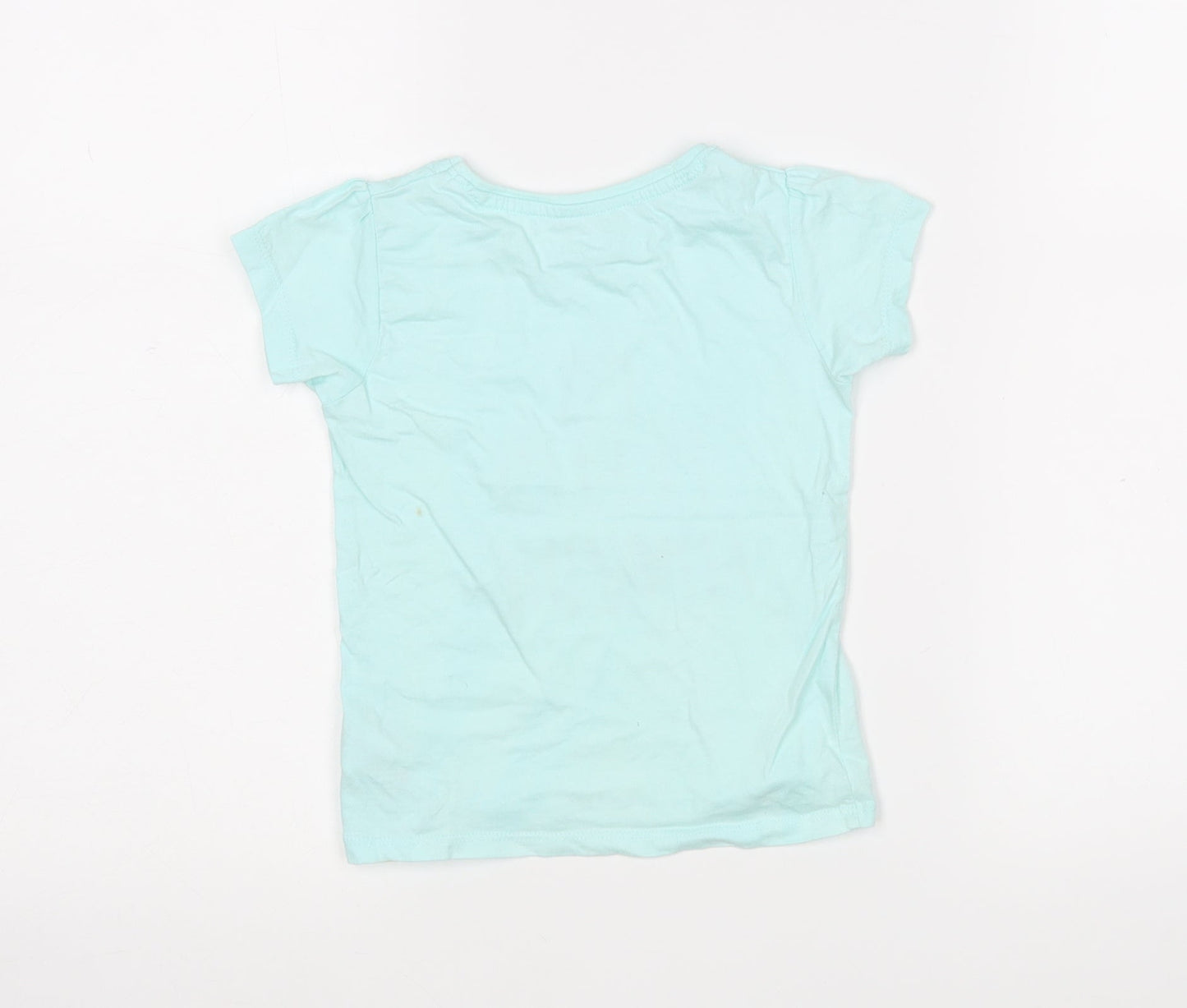 Primark Girls Green  Cotton Basic T-Shirt Size 12-18 Months Round Neck