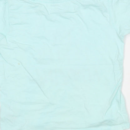 Primark Girls Green  Cotton Basic T-Shirt Size 12-18 Months Round Neck