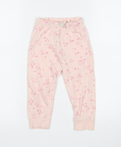 Primark Girls Pink Polka Dot Cotton  Pyjama Pants Size 2-3 Years