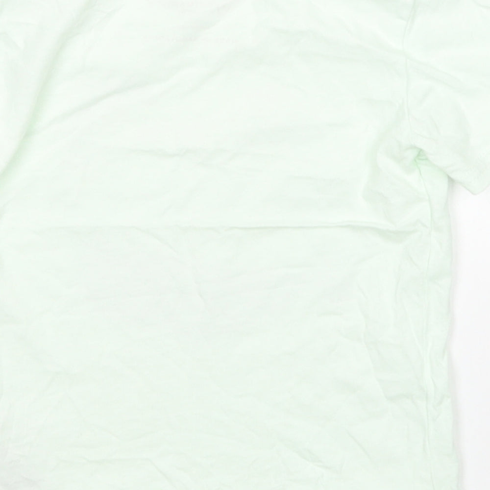 Primark Girls Green  Cotton Basic T-Shirt Size 2-3 Years Round Neck