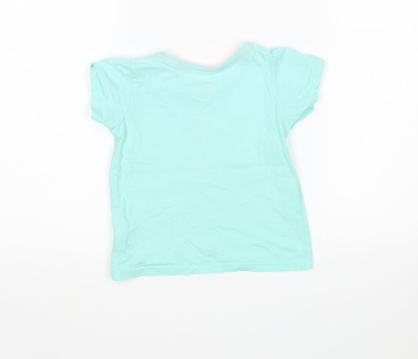 Primark Girls Green  Cotton Basic T-Shirt Size 2-3 Years Round Neck  - I love Mummy