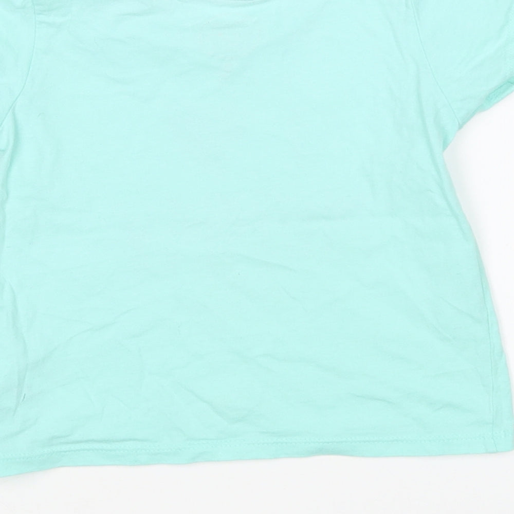 Primark Girls Green  Cotton Basic T-Shirt Size 2-3 Years Round Neck  - I love Mummy