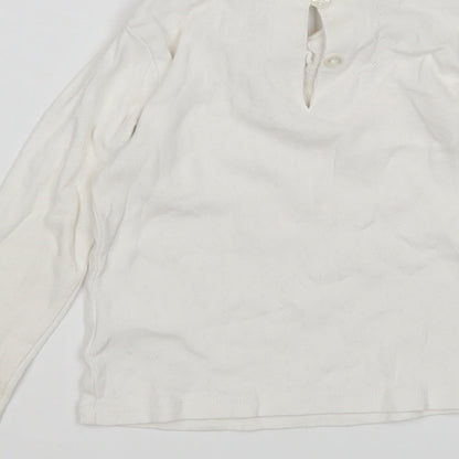 NEXT Girls White  Cotton Basic T-Shirt Size 18-24 Months Round Neck