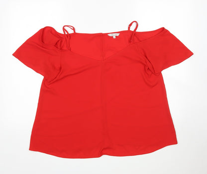 Womens UK Size 16 Peacocks Red Basic Blouse