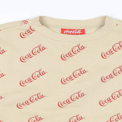 Primark Womens Beige  Polyester Pullover  Size S Round Neck  - Coca cola