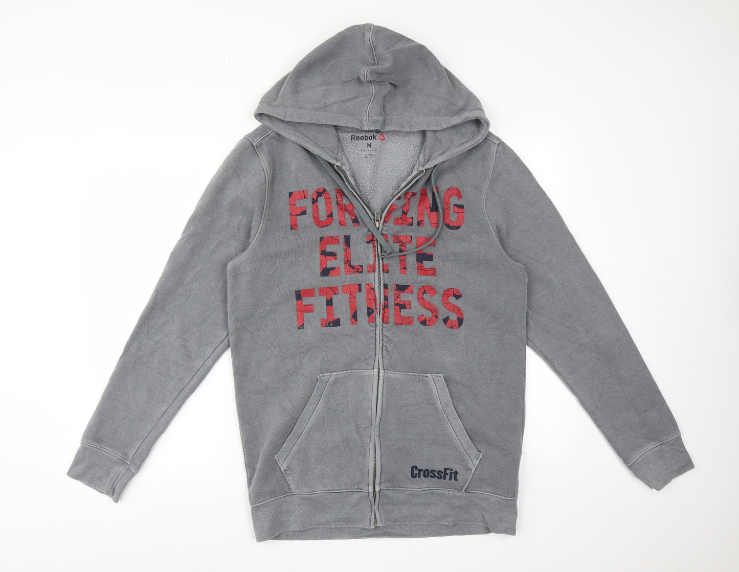 Mens UK Size M Reebok Grey Full Zip Hoodie