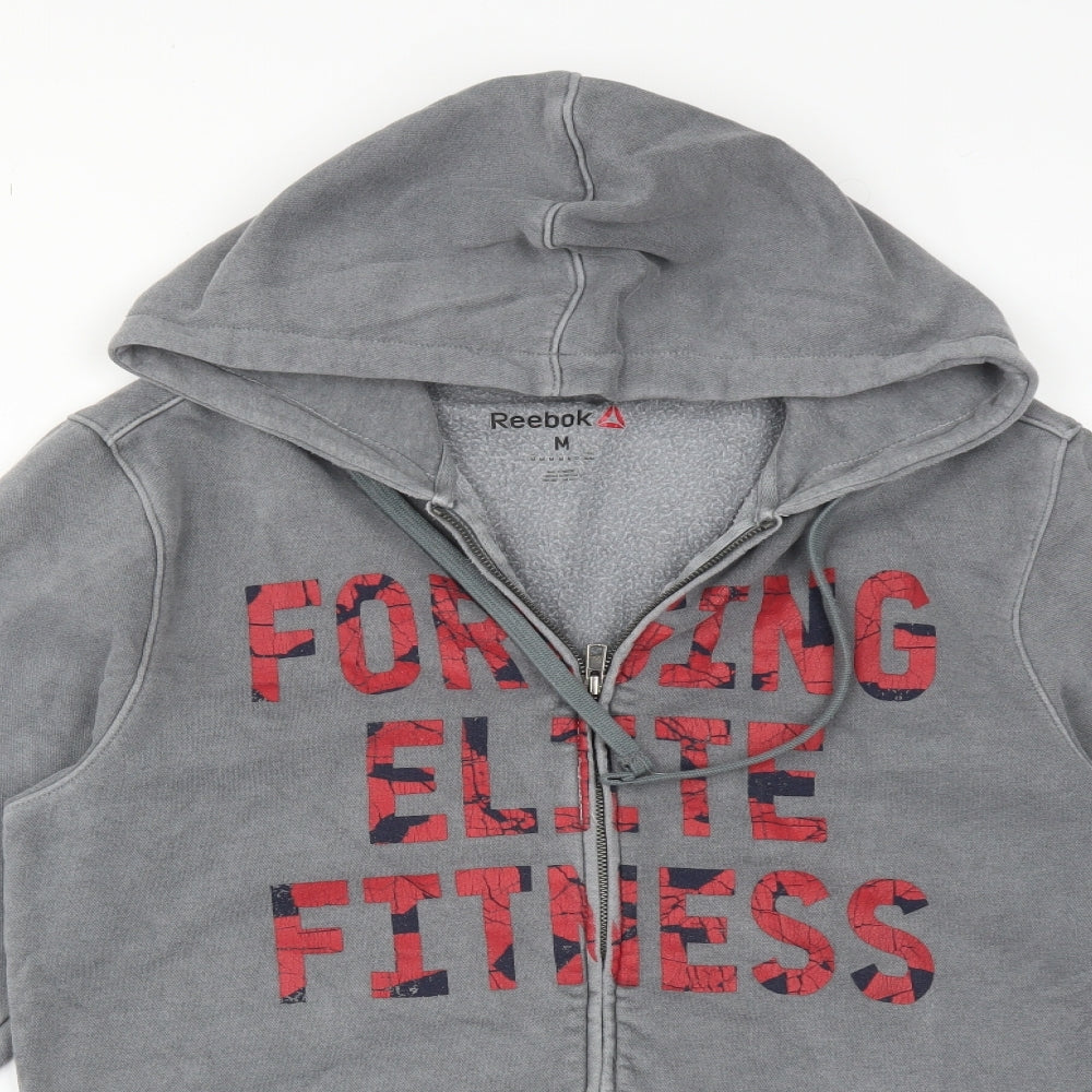 Mens UK Size M Reebok Grey Full Zip Hoodie