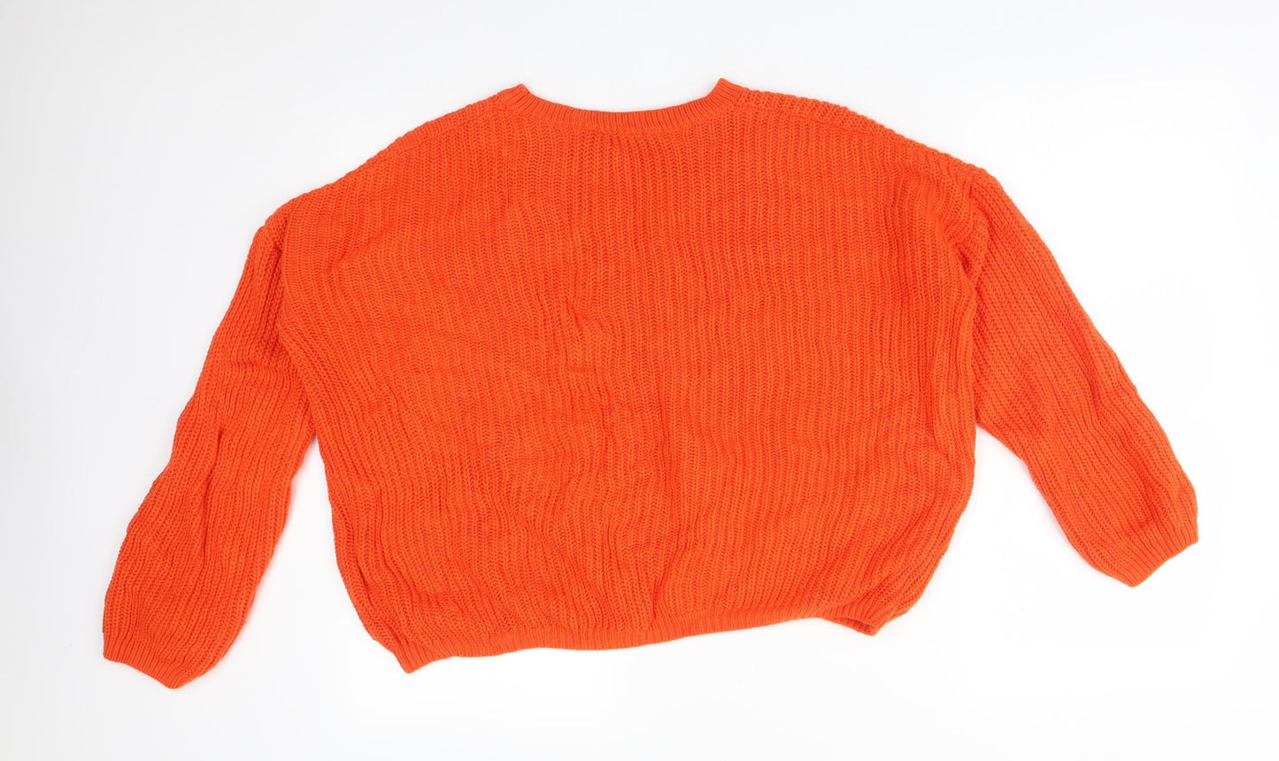 Peacocks Womens Orange  Acrylic Pullover Sweatshirt Size L