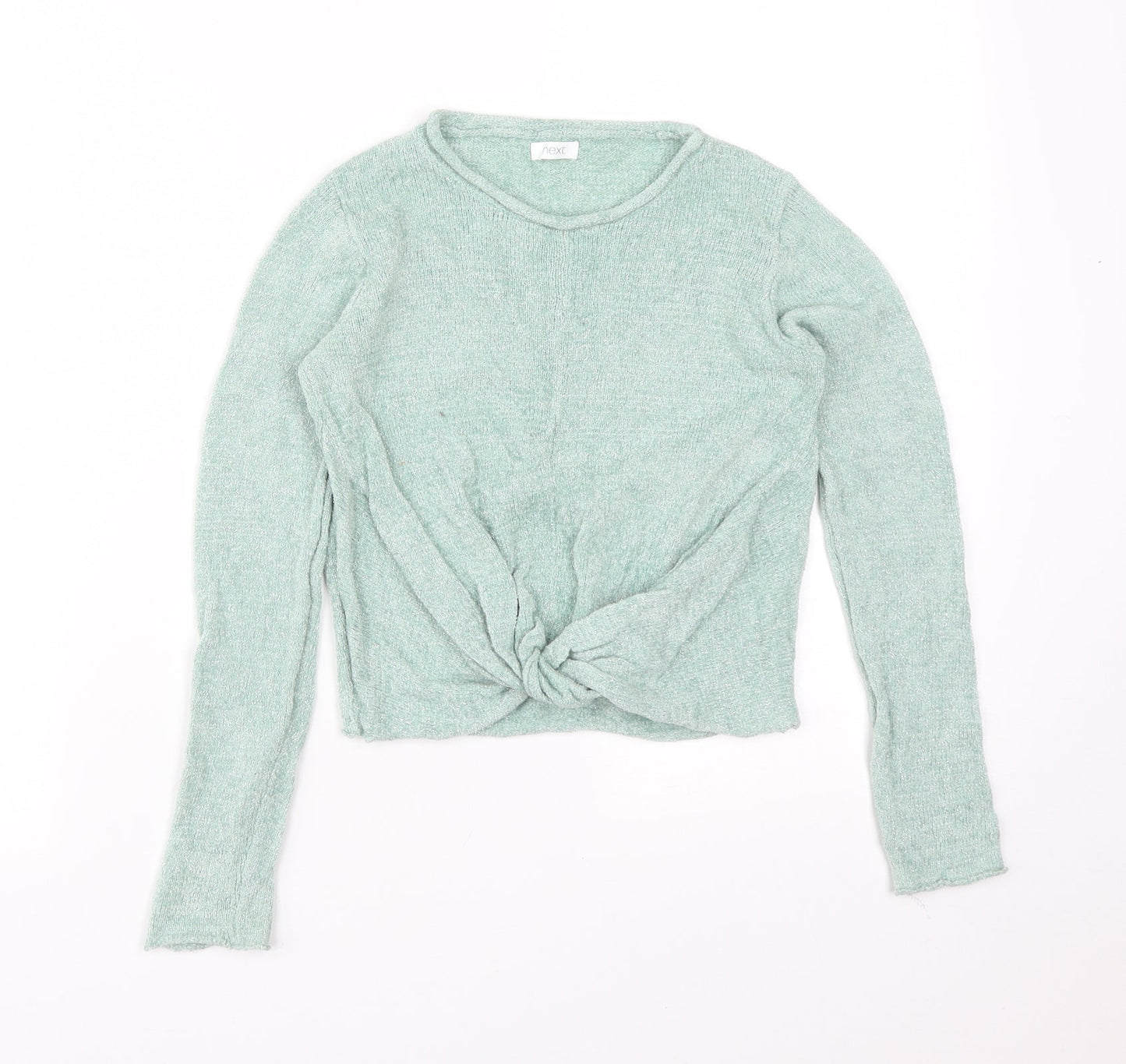NEXT Girls Green  Viscose Basic T-Shirt Size 7 Years Round Neck