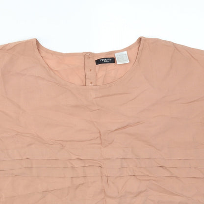 REDOUTE Womens Orange Striped Viscose Basic T-Shirt Size 10 Round Neck