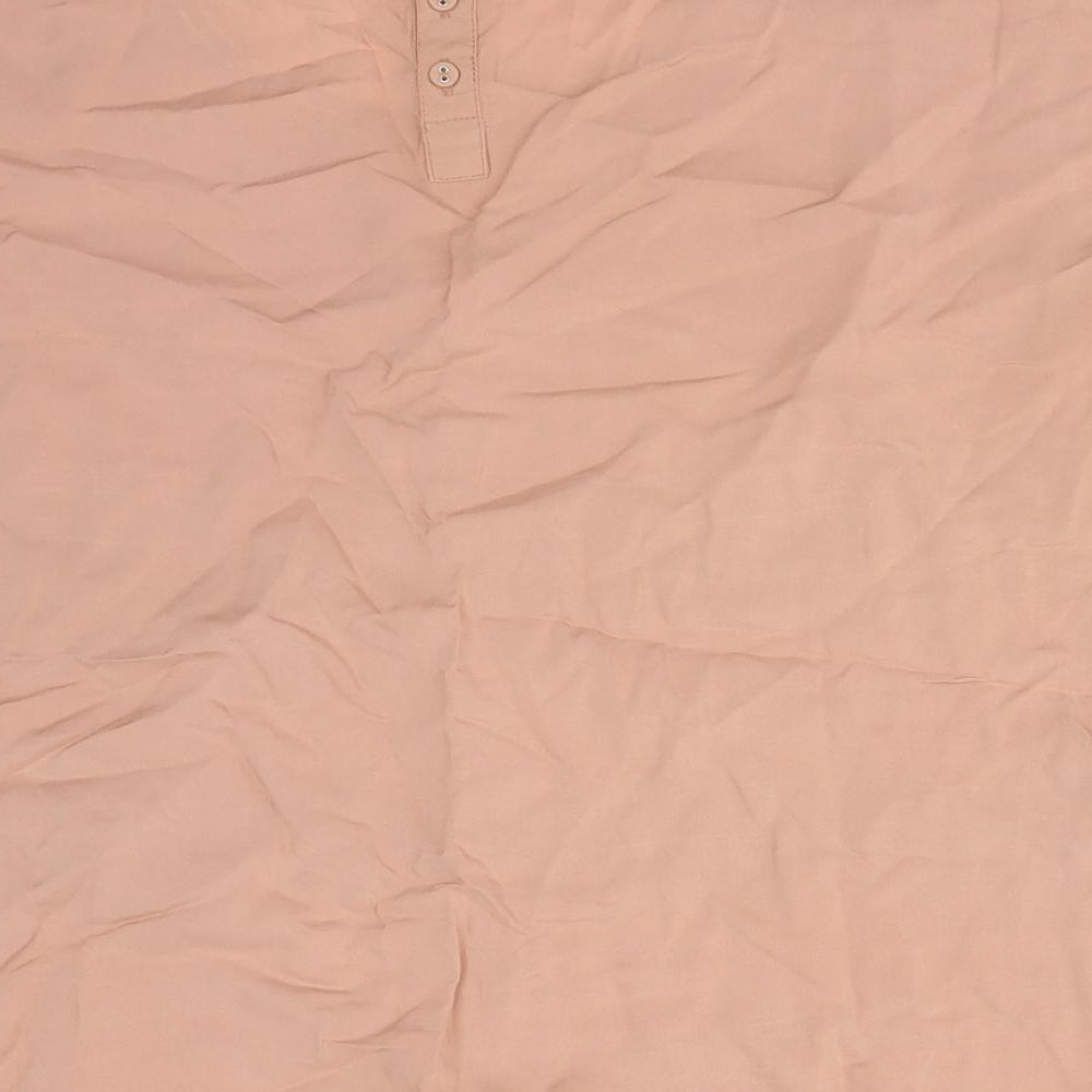 REDOUTE Womens Orange Striped Viscose Basic T-Shirt Size 10 Round Neck