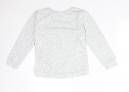 H&M Girls Grey  Cotton Pullover Sweatshirt Size 7-8 Years   - YOU ME AND THE STARS
