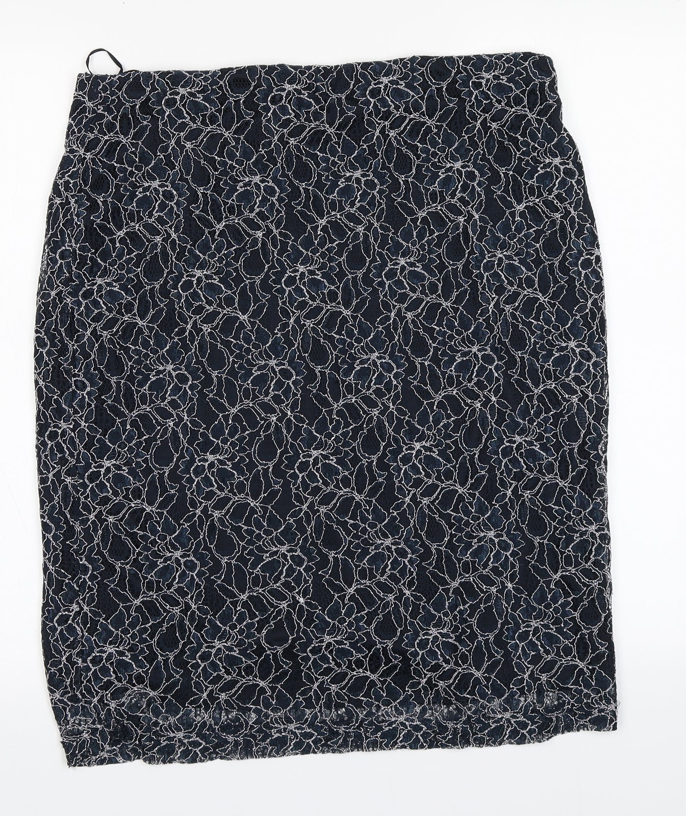 Lavitta Womens Blue Floral Nylon A-Line Skirt Size 16
