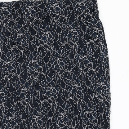 Lavitta Womens Blue Floral Nylon A-Line Skirt Size 16