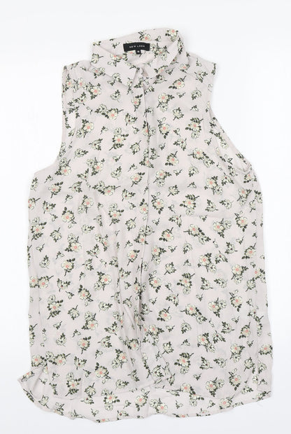 Womens UK Size 10 New Look Pink Basic Button-Up