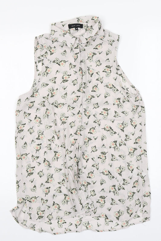 Womens UK Size 10 New Look Pink Basic Button-Up