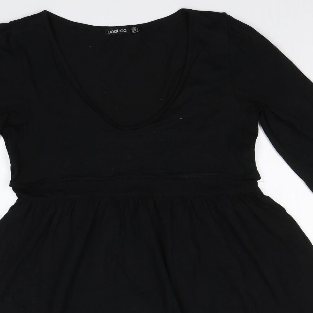 Boohoo Womens Black   A-Line  Size 10  Round Neck