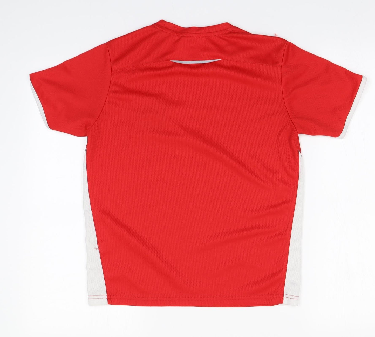 Preworn Boys Red  Polyester Basic T-Shirt  Round Neck  - Football