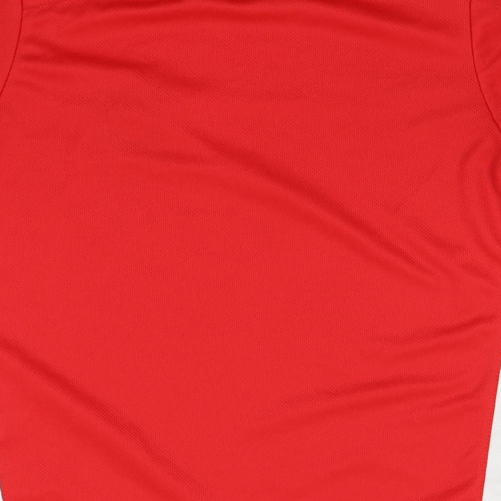 Preworn Boys Red  Polyester Basic T-Shirt  Round Neck  - Football