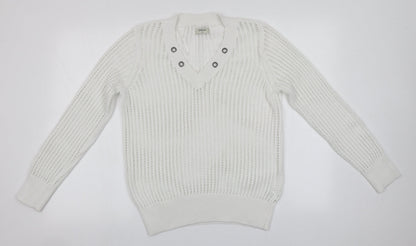 Womens UK Size M Papaya White Pullover Jumper