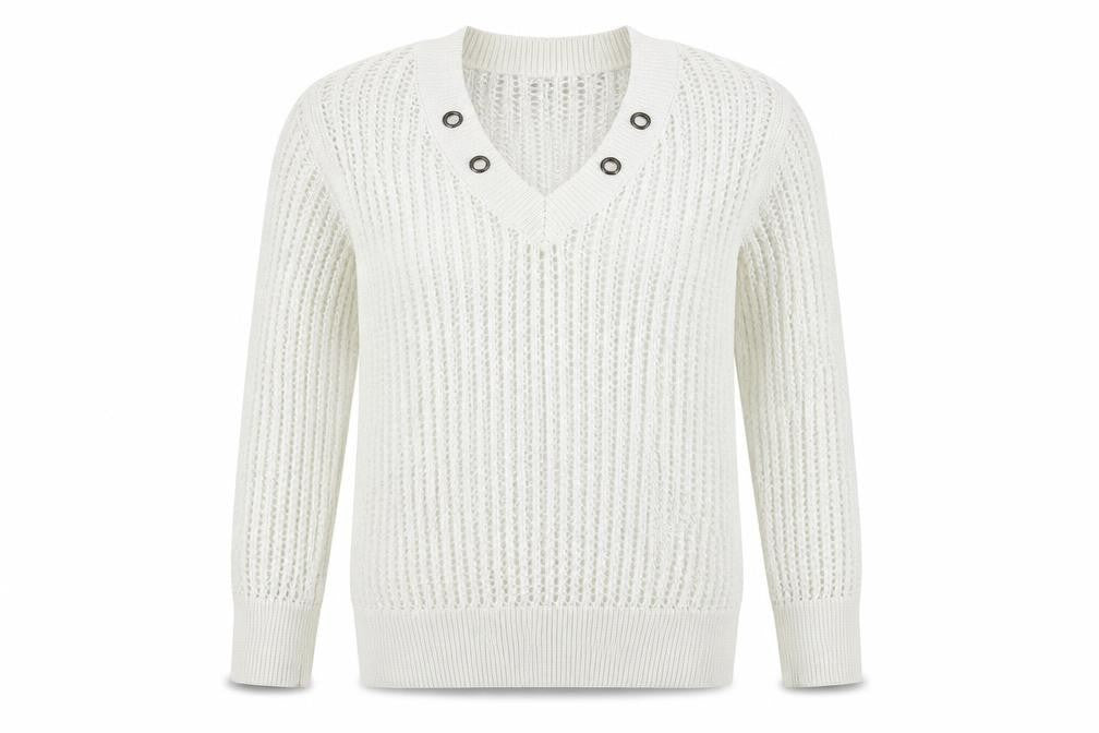Womens UK Size M Papaya White Pullover Jumper