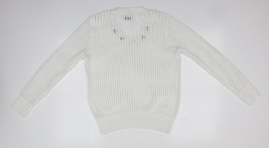 Womens UK Size M Papaya White Pullover Jumper