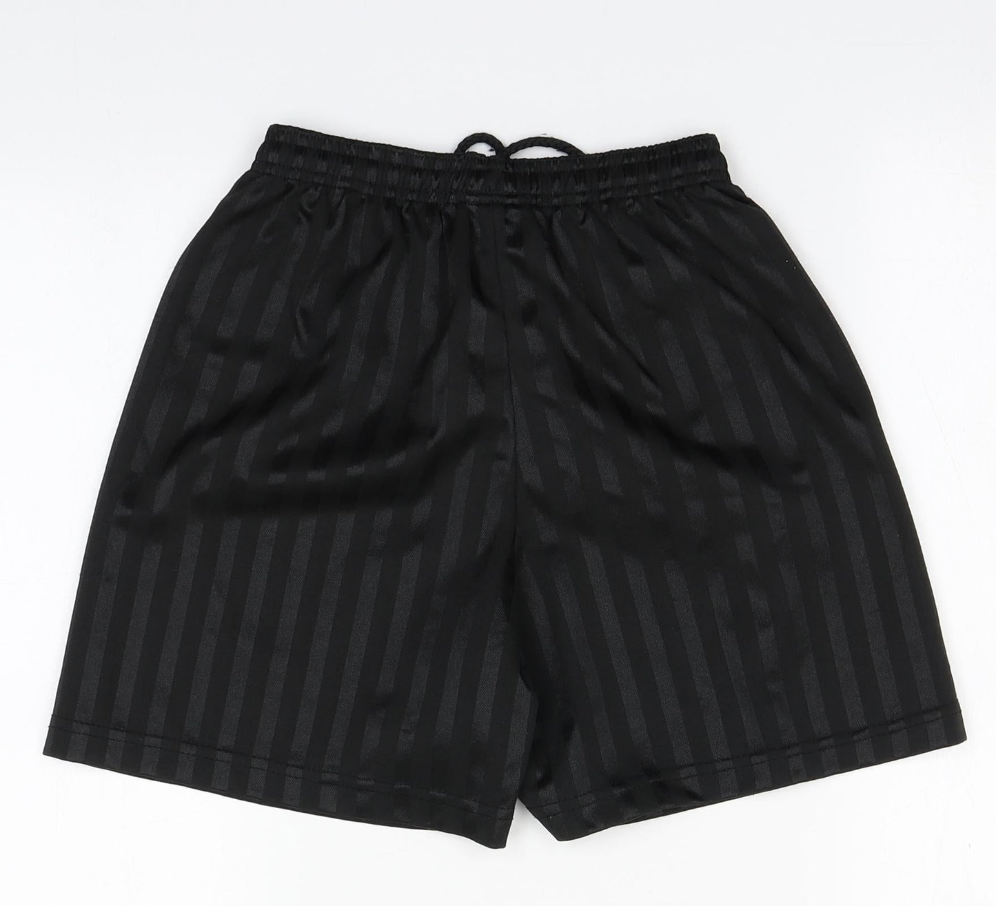 Precision Boys Black Striped Polyester Utility Shorts   Regular
