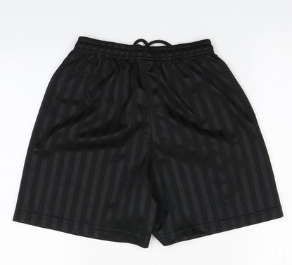 Precision Boys Black Striped Polyester Utility Shorts   Regular