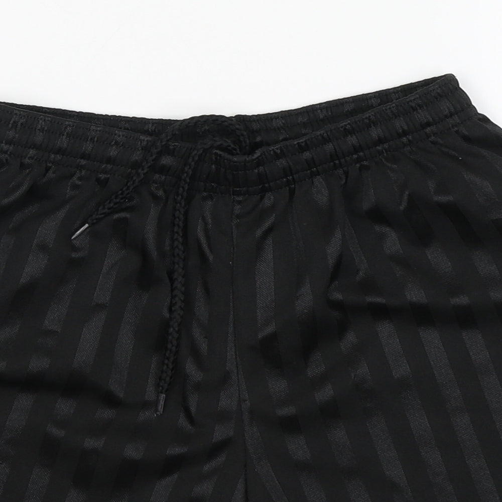 Precision Boys Black Striped Polyester Utility Shorts   Regular