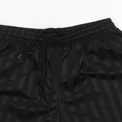 Precision Boys Black Striped Polyester Utility Shorts   Regular