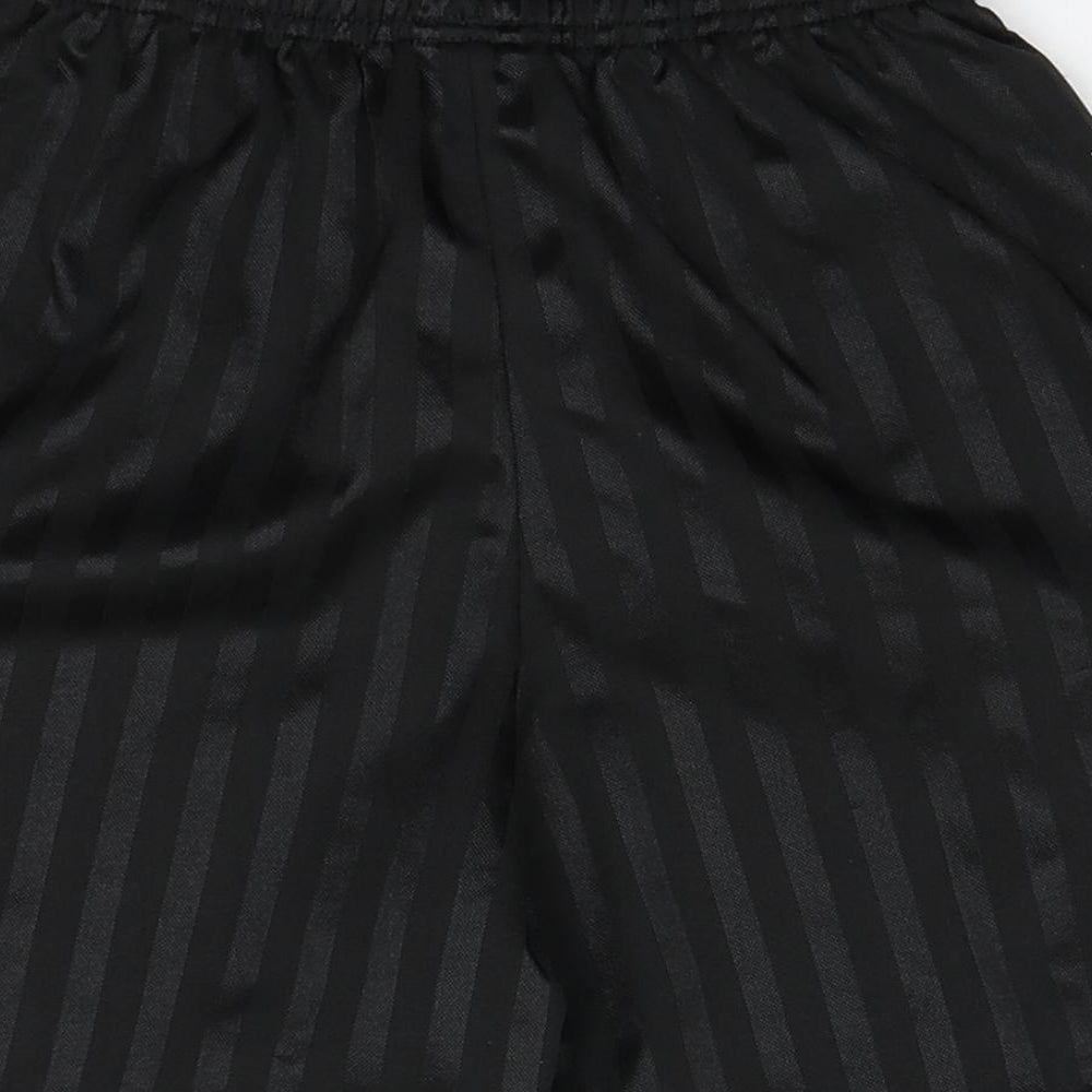 Precision Boys Black Striped Polyester Utility Shorts   Regular